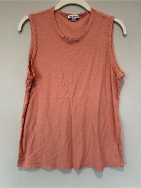 James Perse Coral-Orange Sleeveless Tank Top